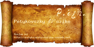 Petykovszky Őszike névjegykártya